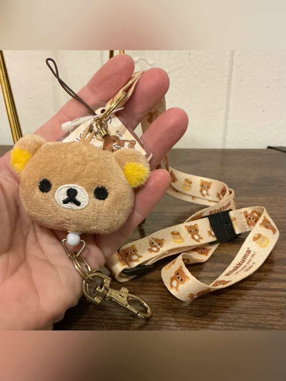 A Rare HTF Vintage San-X Rilakkuma Retractable Plush New Neck Lanyard